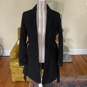 H&M black pea coat trench